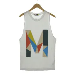 エムエスジーエム MSGM ジオメトリックMロゴパッチ タンクトップ 1841MDM72 ノースリーブカットソー チュニック丈 イタリア製 コットン ホワイト 白 Sのサムネイル
