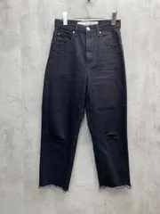 BLACK BY MOUSSY ブラックバイマウジー 日本製 カットオフ クロップド テーパード デニムパンツ size24/ブラック ■■ レディースのサムネイル