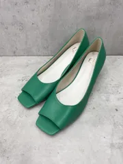 Fin フィン ミドルヒール スクエアオープントゥ パンプス 低反発 春夏 size25.0cm/グリーン ■◆ レディースのサムネイル