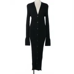 メゾンマルジェラ Maison Margiela リブニット カーディガン 長袖 ロング丈 無地 M 黒 ブラックのサムネイル