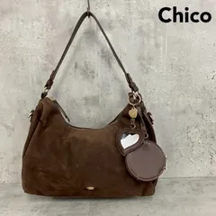 chico チコ フーズフーチコ ポーチチャーム付き スエードコンビボストンバッグ ショルダーバッグ ハンドバッグ スエード レザー ブラウン 茶 ハート ミラー チャーム ミニポーチ 肩掛け レディース かばん ★ ■■のサムネイル