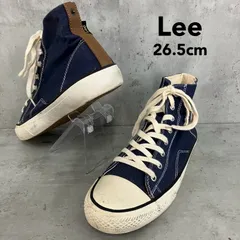 Lee リー 26.5cm 2111 ハイカットスニーカー キャンバスシューズ 靴 ネイビー 紺 レースアップ 運動靴 カジュアル デイリー タウンユース 通学 通勤 普段履き おしゃれ タウンシューズ ★ ■■のサムネイル