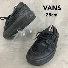 VANS バンズ 25cm 2 EYELET ツーアイレット V176CF デッキシューズ モカシン ローファー スニーカー シューズ 靴 ブラック 黒 オールブラック カジュアル デイリー タウンユース 通学 通勤 普段履き ★ ■■のサムネイル
