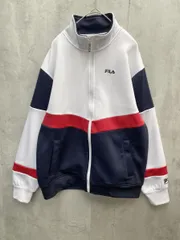 FILA フィラ フルジップ トリコロールカラー トラック ジャケット sizeM/ホワイト ■◇ メンズのサムネイル