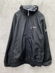 FILA フィラ ワンポイント刺繍 裏メッシュ ブルゾン sizeM/黒 ■◆ メンズのサムネイル