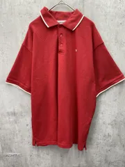 MONO-MART モノマート 襟ライン ナンバリングワンポイント刺繍半袖ポロシャツ sizeF/赤 ■◆ レディースのサムネイル