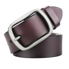 [New] [maikun] Men's Casual Belt, Leather Belt, Stylish, Genuine Leather, Brown, 125cm, Size 0