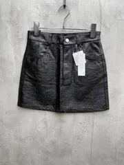 新品 ROSE BUD ローズバッド フェイクレザー ミニ スカート シワ加工 sizeONE/黒 ■◇◎レディースのサムネイル