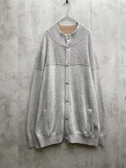 美品 LAND'S END ランズエンド メリノウール 立体編み スタンドネック ハイネック カーディガン sizeXL/グレー ■◇メンズのサムネイル