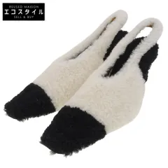 MARNI　マルニ　新品同様 ボア スリングバック パンプス シューズ レディース ホワイト×ブラック　37のサムネイル