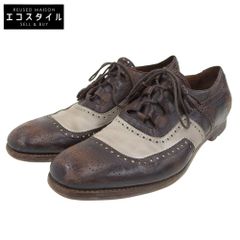 Church's チャーチ レザー ビンテージ加工 シャンガイ ギリ―シューズ メンズ ブラウン×ホワイト 42 42 Church's チャーチ レザー ビンテージ加工 シャンガイ ギリ―シューズ