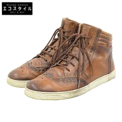 GUCCI　グッチ　ウイングチップ レザー ハイカット スニーカー シューズ メンズ ブラウン 6 1/2 295294　6 1/2のサムネイル