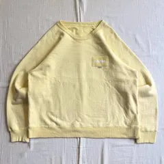 希少　90s　vintage　Papas　パパス　胸元ロゴプリントパッチ　ワンポイント刺繍タグ　短丈スウェット　トレーナー　ラグランスリーブ　クリームイエロー　ボックスシルエット　L　Y2K　アメカジ　logo patch raglan sweat shirtのサムネイル
