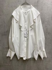 新品 ポリーヌブロー 変形デザインシャツ ホワイト 長袖 ドルマン