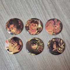 希少品】鬼滅の刃 全集中展 幕間画 ランダム缶バッジ 堕姫 蕨姫花魁 ①