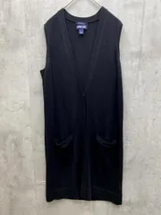LANDS' END ランズエンド ノースリーブ ロング カーディガン sizeL/黒  ■◇レディースのサムネイル