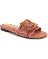 サムエデルマン レディース シューズ サンダル Sam Edelman Womens Bambi Raffia Buckle Slide Sandalshell Coral コーラルのサムネイル