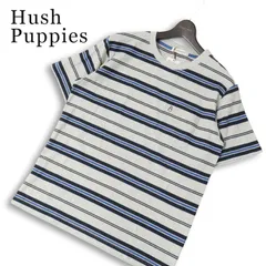 【新品 未使用】 Hush Puppies ハッシュパピー 春夏★ 半袖 ボーダー ロゴ刺繍 カットソー Tシャツ Sz.M メンズのサムネイル