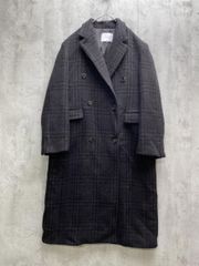 blank03 ブランクゴンサム チェック ウール ピー コート sizeM/茶 ◆■◎レディース