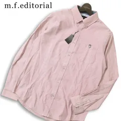 未使用品★ m.f.editorial タカキュー 通年★ 長袖 オックスフォード ドット柄 BD シャツ 大きいサイズ Sz.XL メンズ 赤のサムネイル