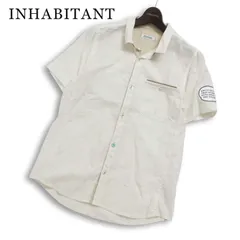 INHABITANT インハビタント 春夏★ 半袖 カラーネップ ワッペン ボタンダウン シャツ Sz.XS メンズのサムネイル