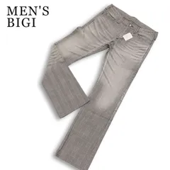 【新品 未使用】 MEN'S BIGI メンズビギ 春夏★ グレンチェック ストレッチ USED加工 デニム パンツ 日本製 Sz.2 メンズのサムネイル