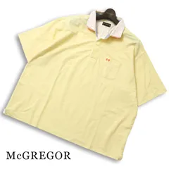 McGREGOR マクレガー 春夏★ 半袖 鹿の子 ロゴ刺繍  ボタンダウン 大きいサイズ 特大 Sz.4L メンズ 黄色のサムネイル