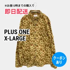 PLUS ONE プラスワン シャツ/ブラウス X-LARGE ブラウン コットン その他総柄 ミドル丈 長袖 ボタンダウン レギュラーカラー メンズのサムネイル