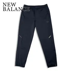 NEW BALANCE ニューバランス 通年★ ジャージ ロゴプリント ジップ トラック パンツ 大きい Sz.XL メンズ 黒 トレーニングのサムネイル