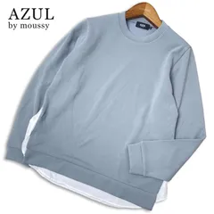 24SS★ AZUL by moussy アズール マウジー 通年★ シャツ レイヤード スリット ニットソー Sz.M メンズのサムネイル