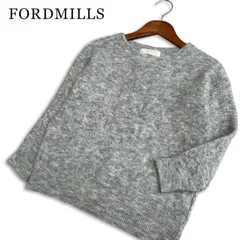FORDMILLS フォードミルズ 秋冬★ モヘヤ ショート メランジ プルオーバー セーター ニット Sz.M レディース 灰のサムネイル