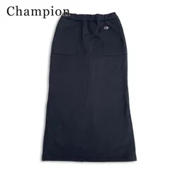 Champion チャンピオン 秋冬★ ロング 裏起毛 ロゴ刺繍 バックスリット スウェット スカート Sz.FREE レディース 黒のサムネイル
