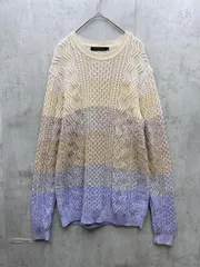 美品 GOSTAR DE FUGA ゴスタールジフーガ グラデーション ケーブル ニット セーター size44/オレンジｘパープル ◆■メンズのサムネイル