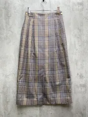 green label relaxing ツータック グレンチェック セミタイト スカート size36/ベージュ×ブルーグレー ◇■レディースのサムネイル