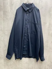 ■MONO-MART モノマート 綾トロミ オーバーサイズドレープリラクシング 長袖 シャツ sizeM/ネイビー ◇■レディースのサムネイル