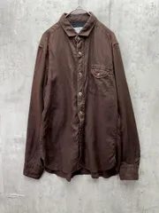 JUNMEN ジュンメン 麻100% トリコロール パイピング シャツ sizeM/茶 ◇■メンズのサムネイル