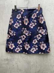 MAISON DE REEFUR メゾンドリーファー 花柄 台形 スカート size38/黒ｘ青 ◇■レディースのサムネイル