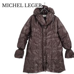 MICHEL LEGER ミッシェルリジェ ダウンコート ボリューム襟 ギャザー袖 
