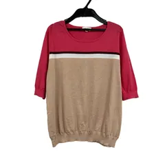 スキャパ SCAPA カットソー 七分袖 綿100％ リブ ピンク ベージュ系 42サイズ 1008780のサムネイル