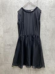 AULA AILA アウラアイラ ノースリーブ シースルーショルダー チュール ワンピース size0/黒 ■◆◎レディース