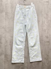 Sinoon シヌーン 韓国 フラワー デニム パンツ sizeS/ライトブルー ■◆レディース