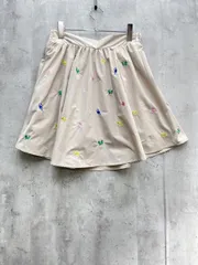 美品 scolar スカラー 刺繍 ミニ フレア スカート sizeM/ベージュ ■◆レディースのサムネイル