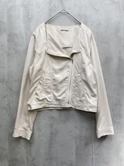 mysty woman ミスティウーマン ノーカラー ブルゾン ジャケット sizeF/ベージュ ■◇レディースのサムネイル