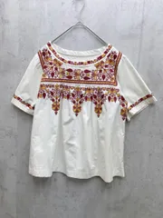 SINDEE シンディー 刺繍 半袖 カットソー 白  ■◆レディースのサムネイル
