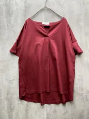 OPAQUE.CLIP オペークドットクリップ 637-16241 シルキースーピマ スキッパーフリルカットソー 半袖 size38/M/ボルドー ■◆レディースのサムネイル