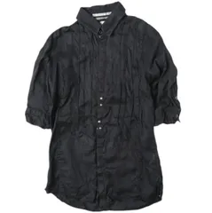 FranCisT_MOR.K.S. フランシストモークス LINEN-2HOOK-WIRED-H/S SHIRT リネン2ホックワイヤーハーフスリーブシャツ MS3025 3 BLACK 五分袖 トップス g27596のサムネイル