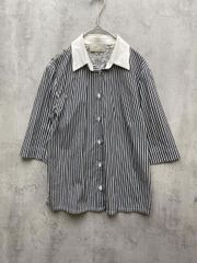 ROBERTA SCARPA ロベルタスカルパ ストライプ 半袖 ブラウス シャツ size38/白ｘグレー ■◆◎レディース