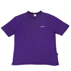 MASSNOUN マスノウン 半袖Tシャツ バックロゴ プリント パープル L コットン100%