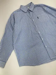 ■美品 MONO-MART モノマート ストライプ オーバーサイズ 長袖 シャツ sizeM/白ｘ青 ◇■レディースのサムネイル