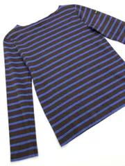 Le minor ルミノア Uネック 長袖 カットソー size1/茶x青 ◇■レディースのサムネイル